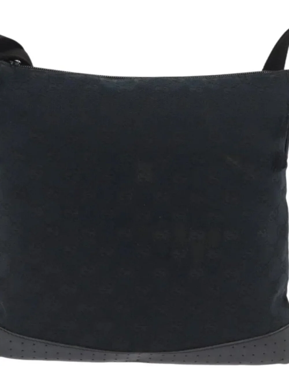 GUCCI GG Canvas Shoulder Bag Black Silver 145857 Auth ti3750
